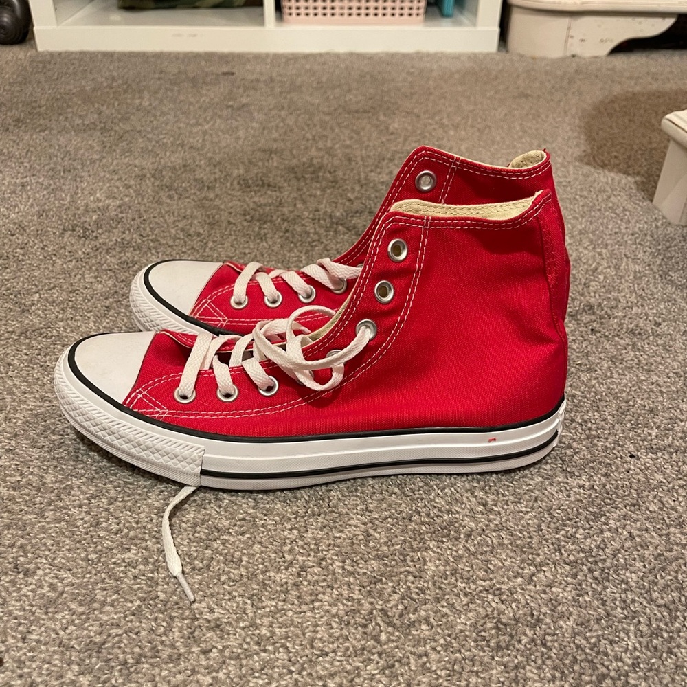 Red high top Converse
